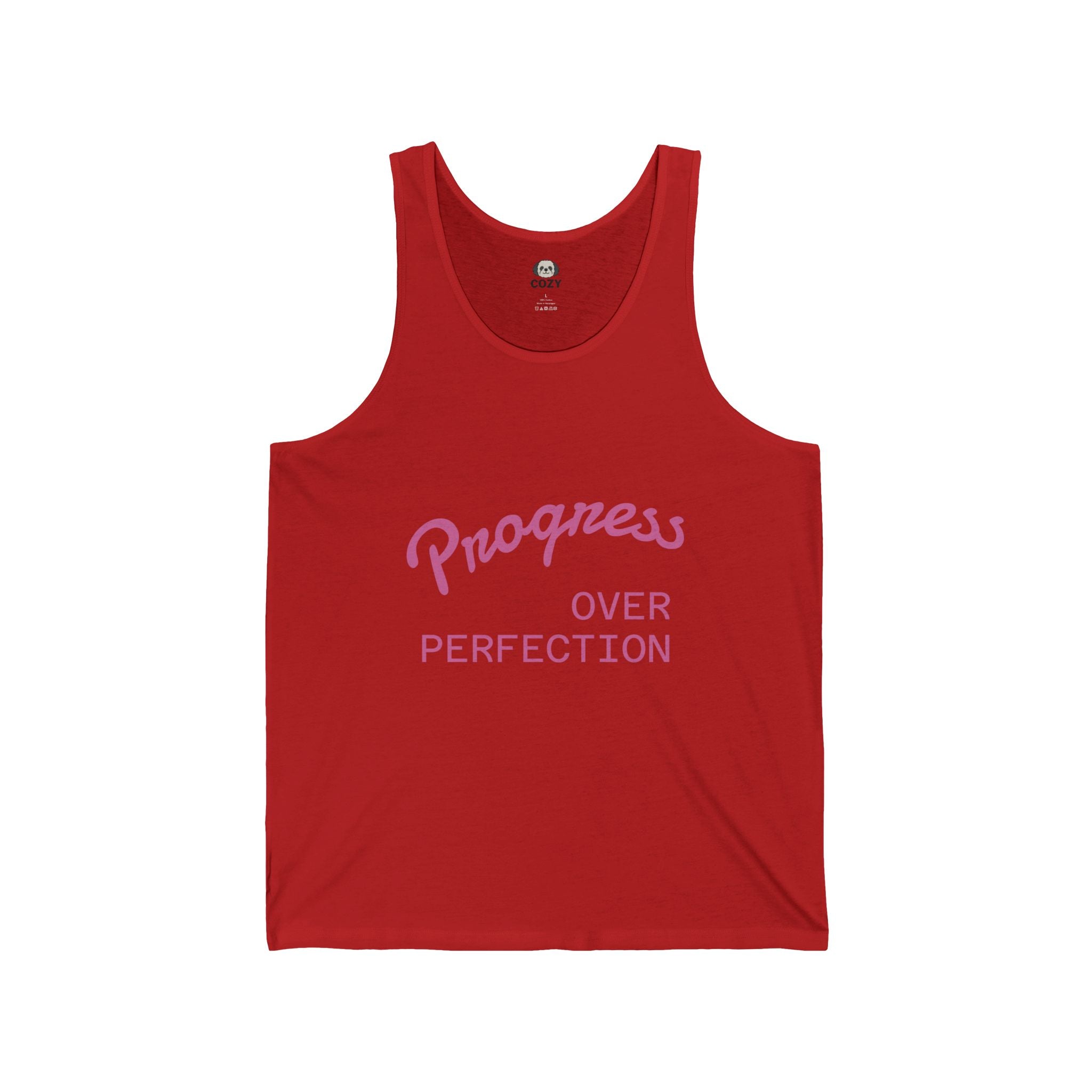Progress Over Perfection Pink Tank Top
