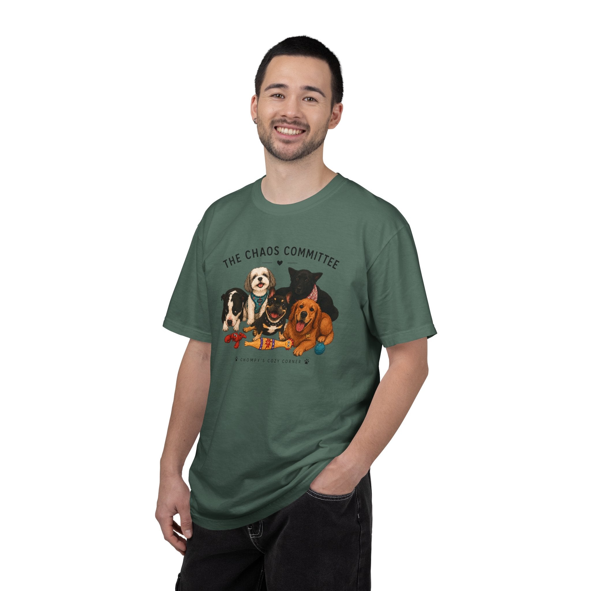 Chompy & Furriends ft. Fenlons: The Chaos Committee T-Shirt — Cute Pack of Dogs Graphic Tee