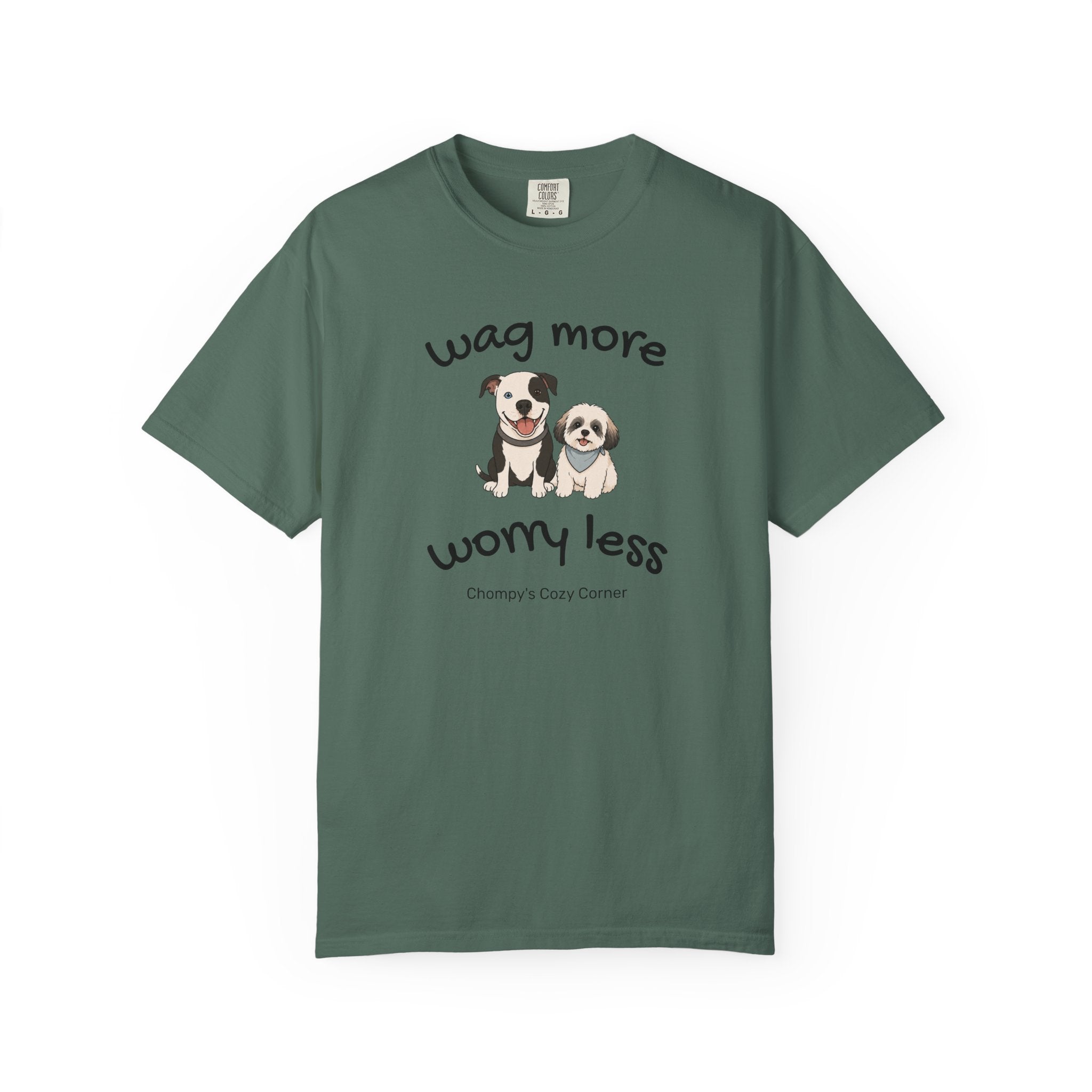 Wag More Worry Less Dog Graphic T-Shirt