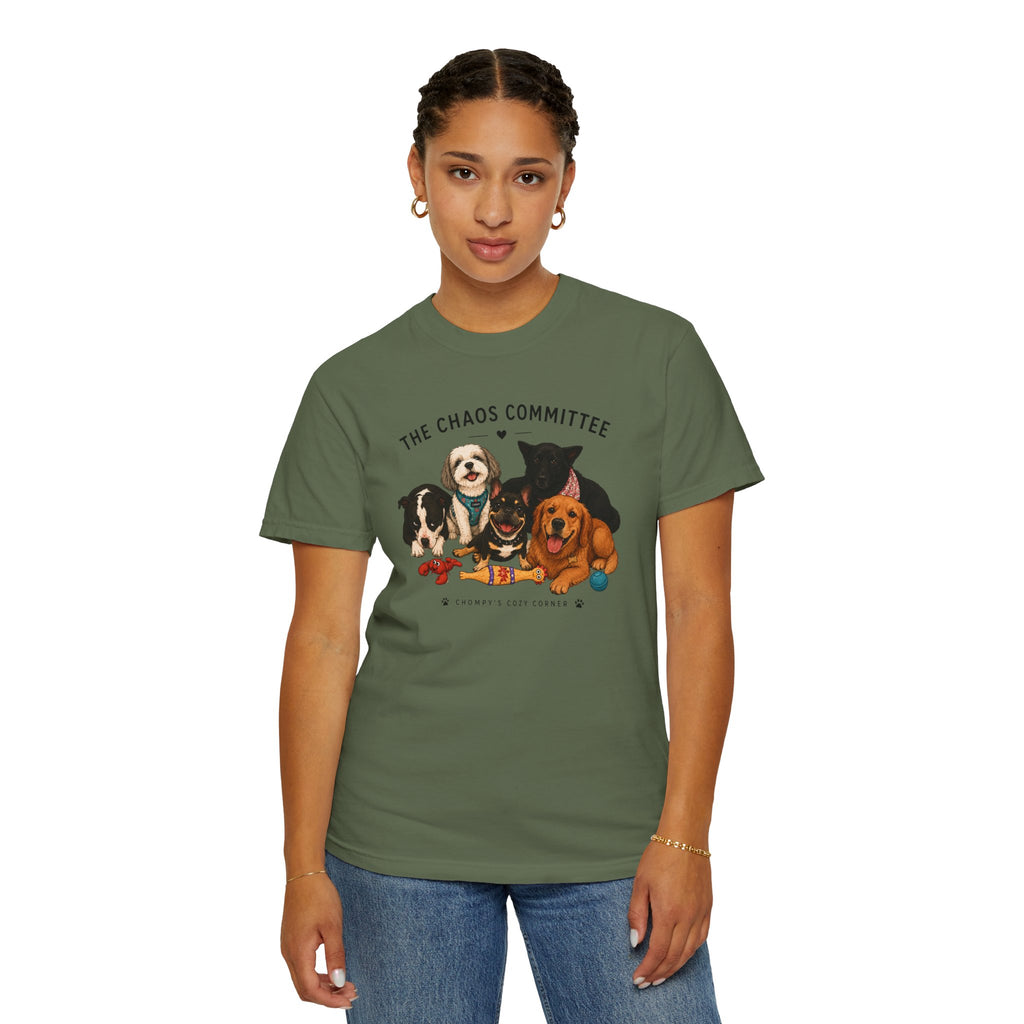 Chompy & Furriends ft. Fenlons: The Chaos Committee T-Shirt — Cute Pack of Dogs Graphic Tee