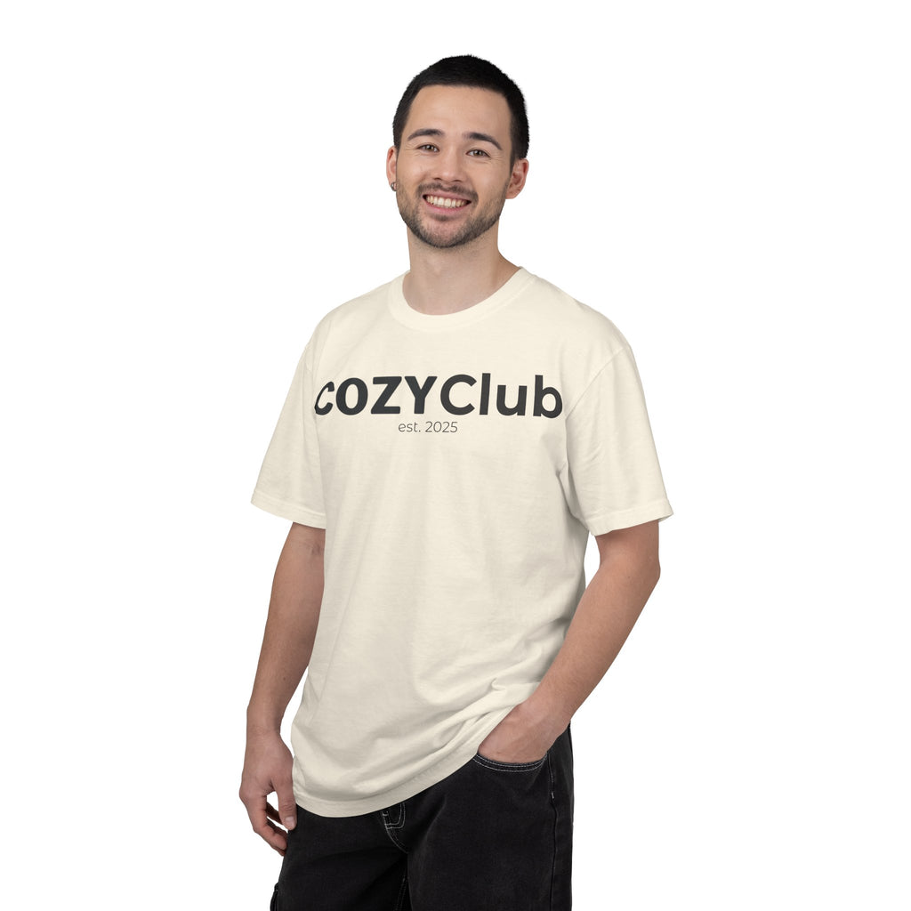 Cozy Club est. 2025 T-Shirt — Vintage Garment-Dyed Tee