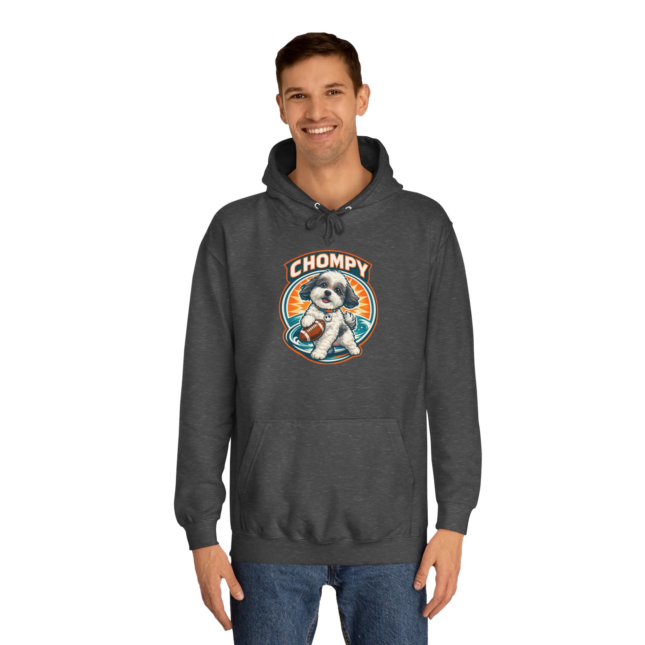 'Chompy' Football Cute Puppy Retro College Hoodie