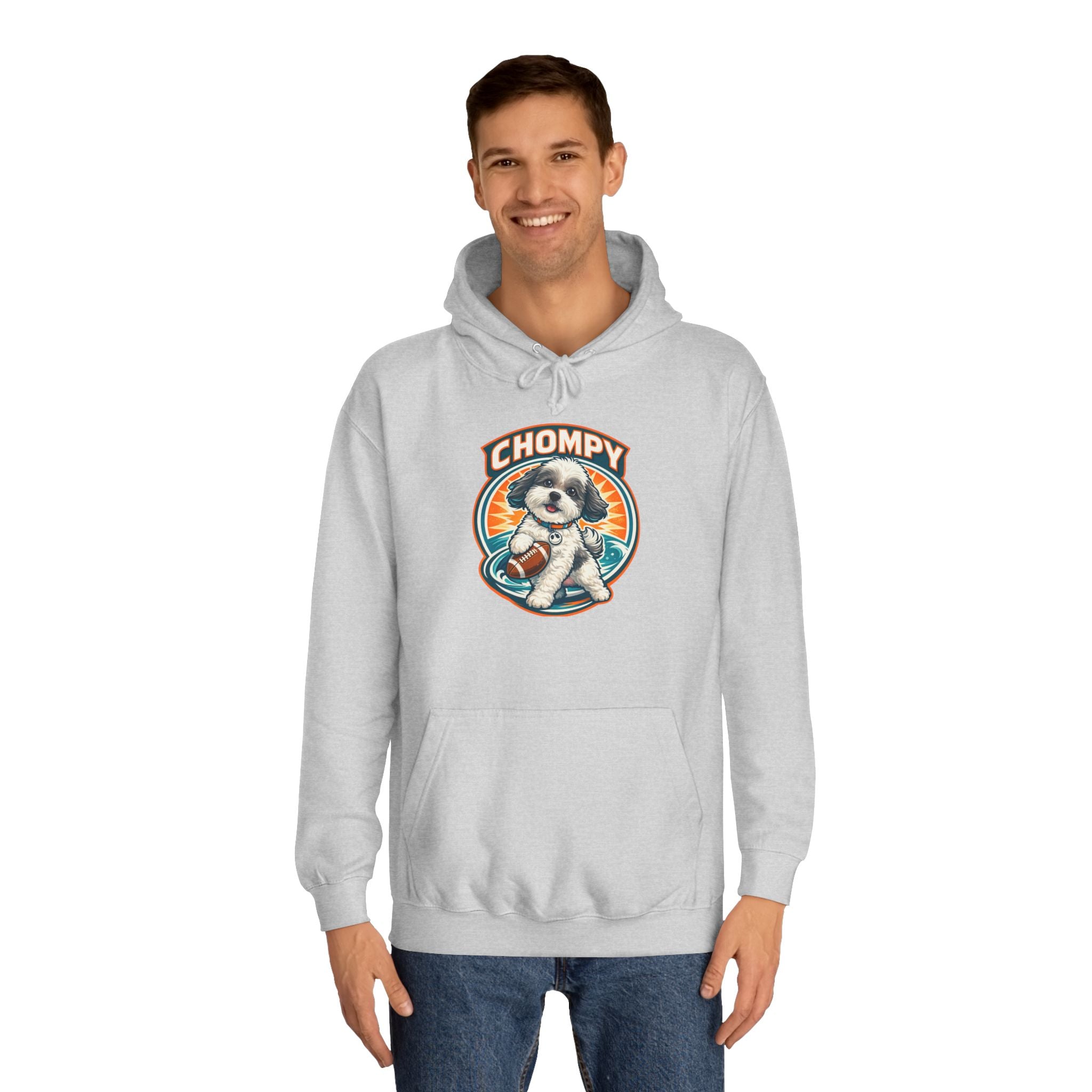 'Chompy' Football Cute Puppy Retro College Hoodie
