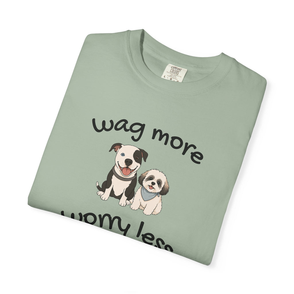 Wag More Worry Less Dog Graphic T-Shirt