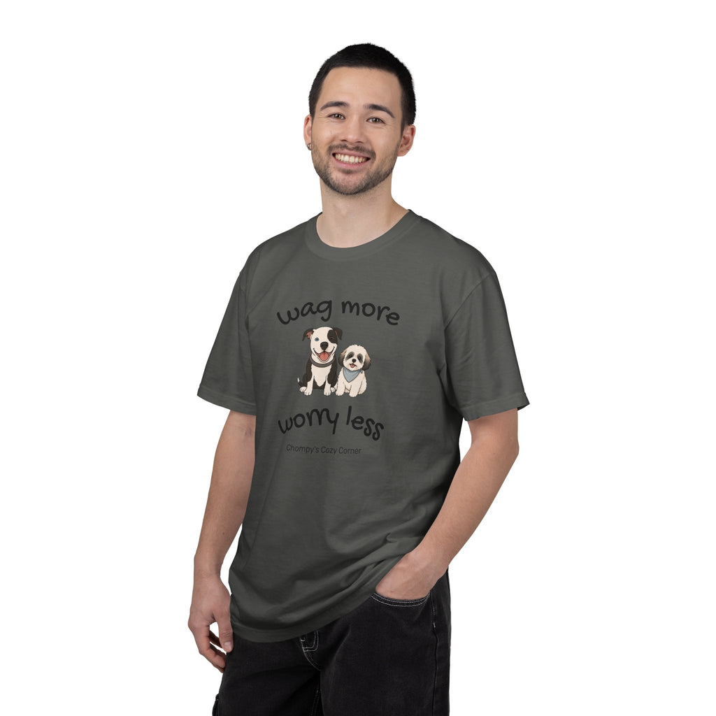 Wag More Worry Less Dog Graphic T-Shirt