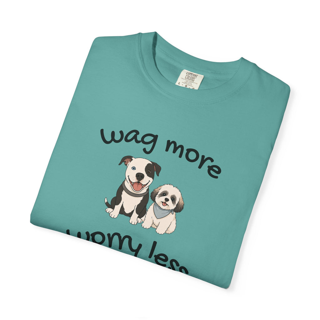 Wag More Worry Less Dog Graphic T-Shirt