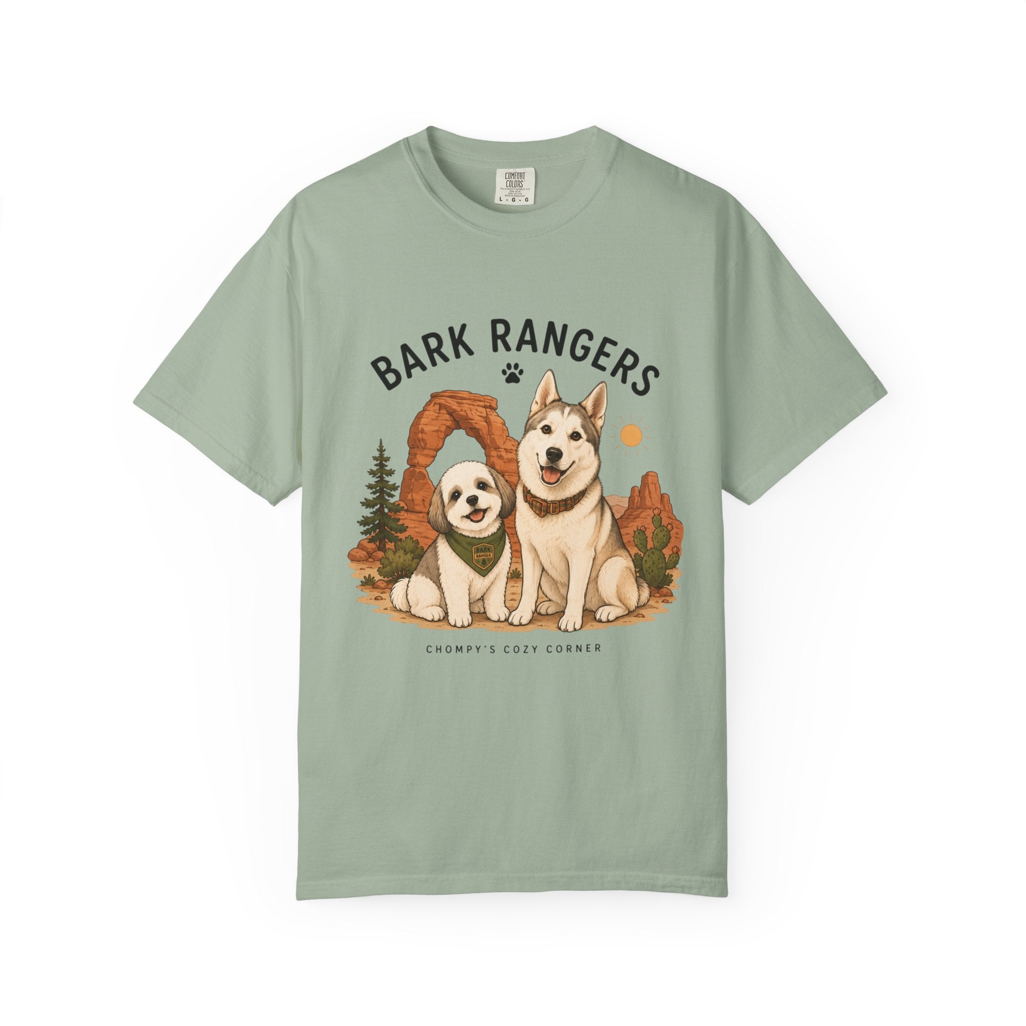 Chompy and Furriends ft. Boba: Bark Rangers T-Shirt — Cute Adventure Dog Graphic Tee