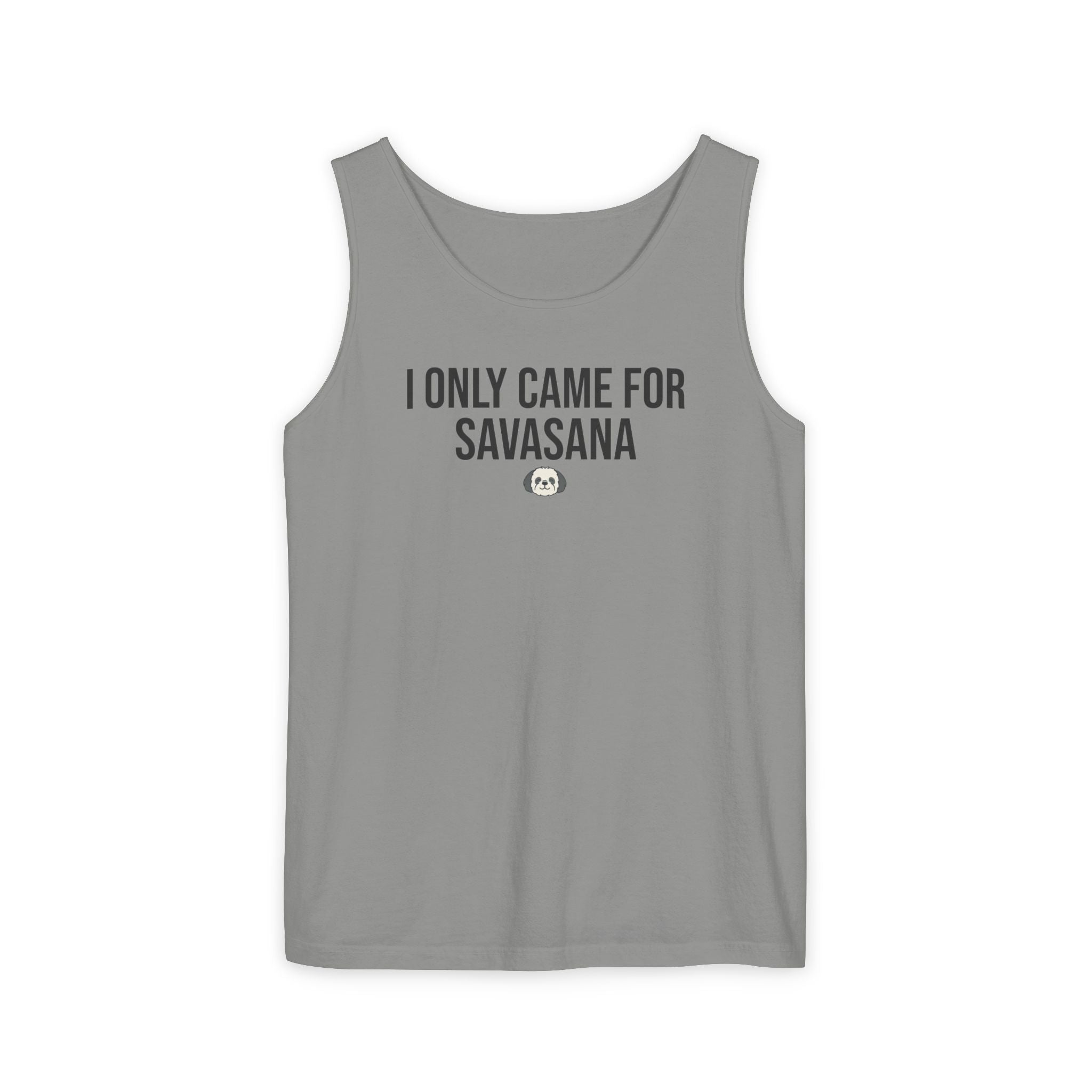 Yoga Tank Top — "I Only Came for Savasana" Shih Poo Design