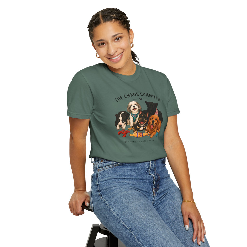 Chompy & Furriends ft. Fenlons: The Chaos Committee T-Shirt — Cute Pack of Dogs Graphic Tee