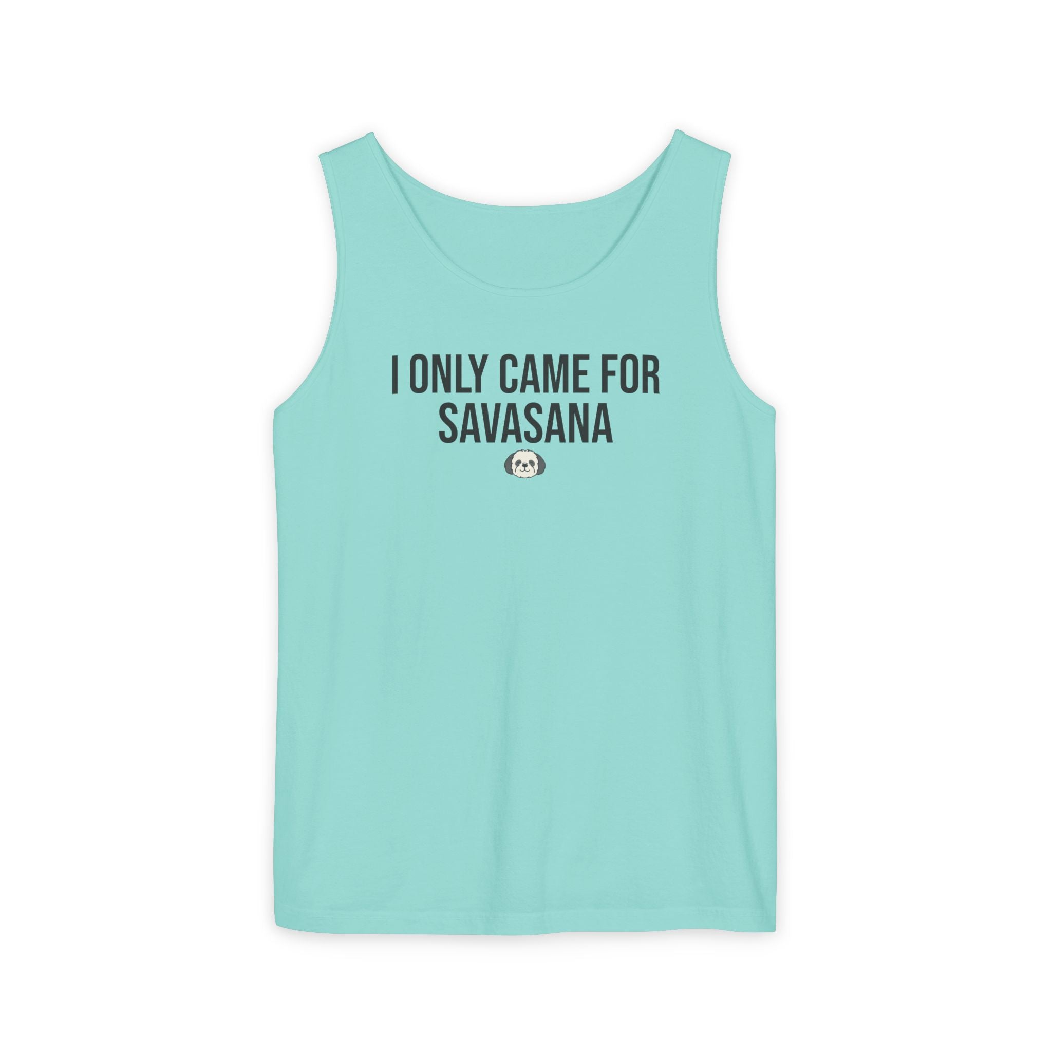 Yoga Tank Top — "I Only Came for Savasana" Shih Poo Design