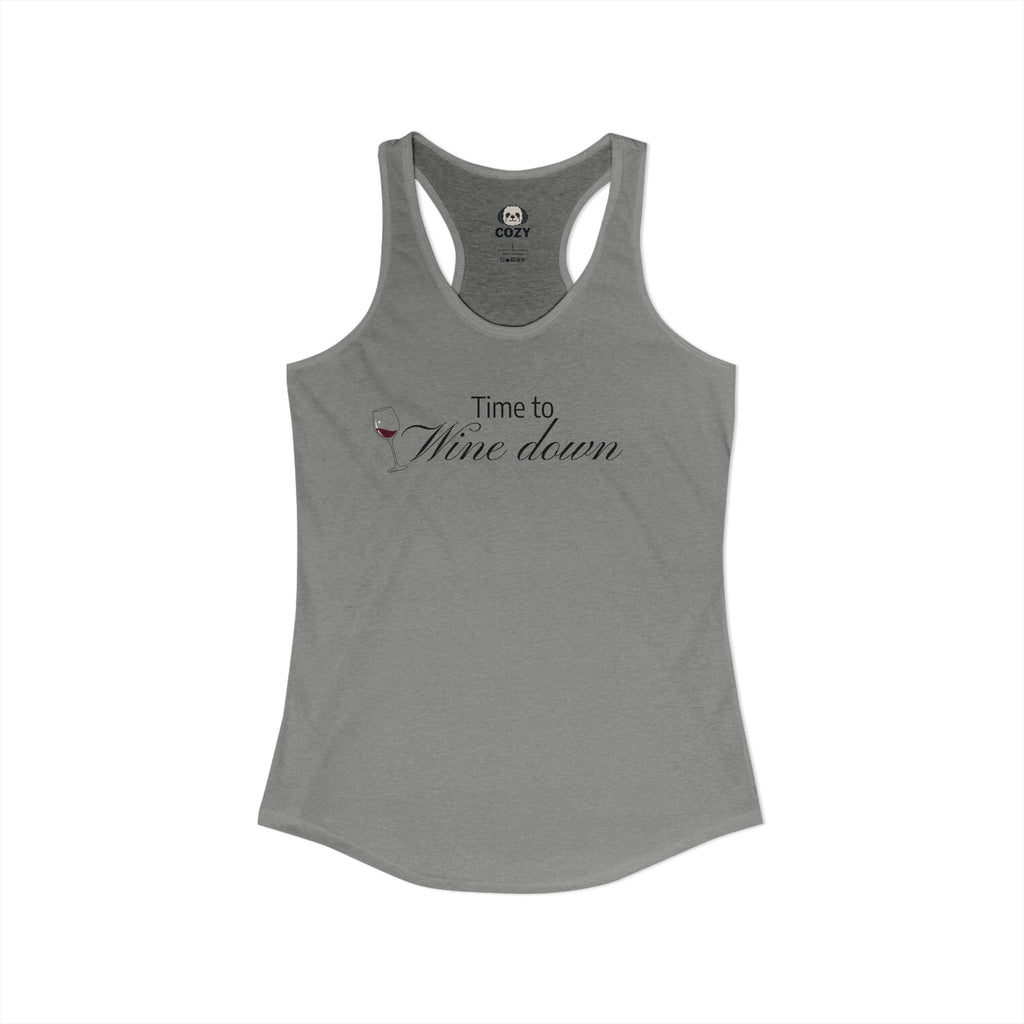 Time to Wine Down Racerback Tank — Yoga Wine Glass Tank Top for Women