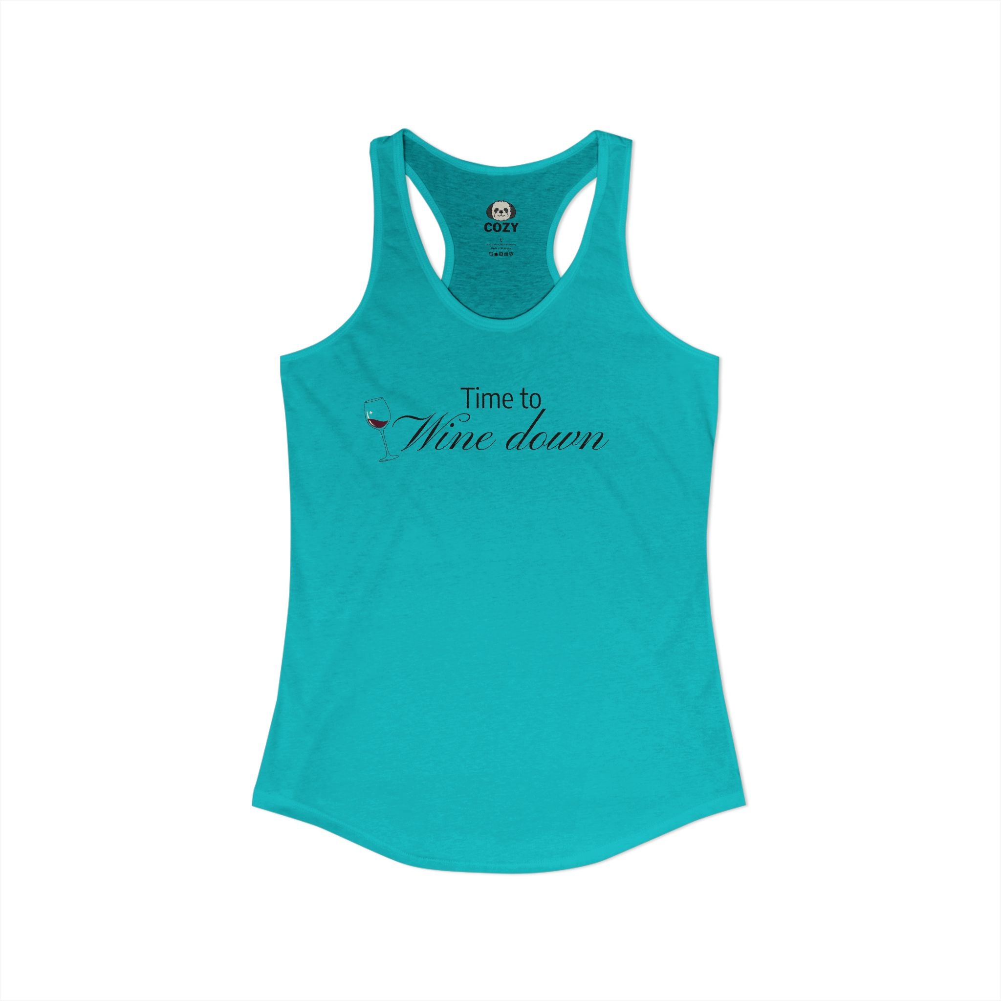 Time to Wine Down Racerback Tank — Yoga Wine Glass Tank Top for Women