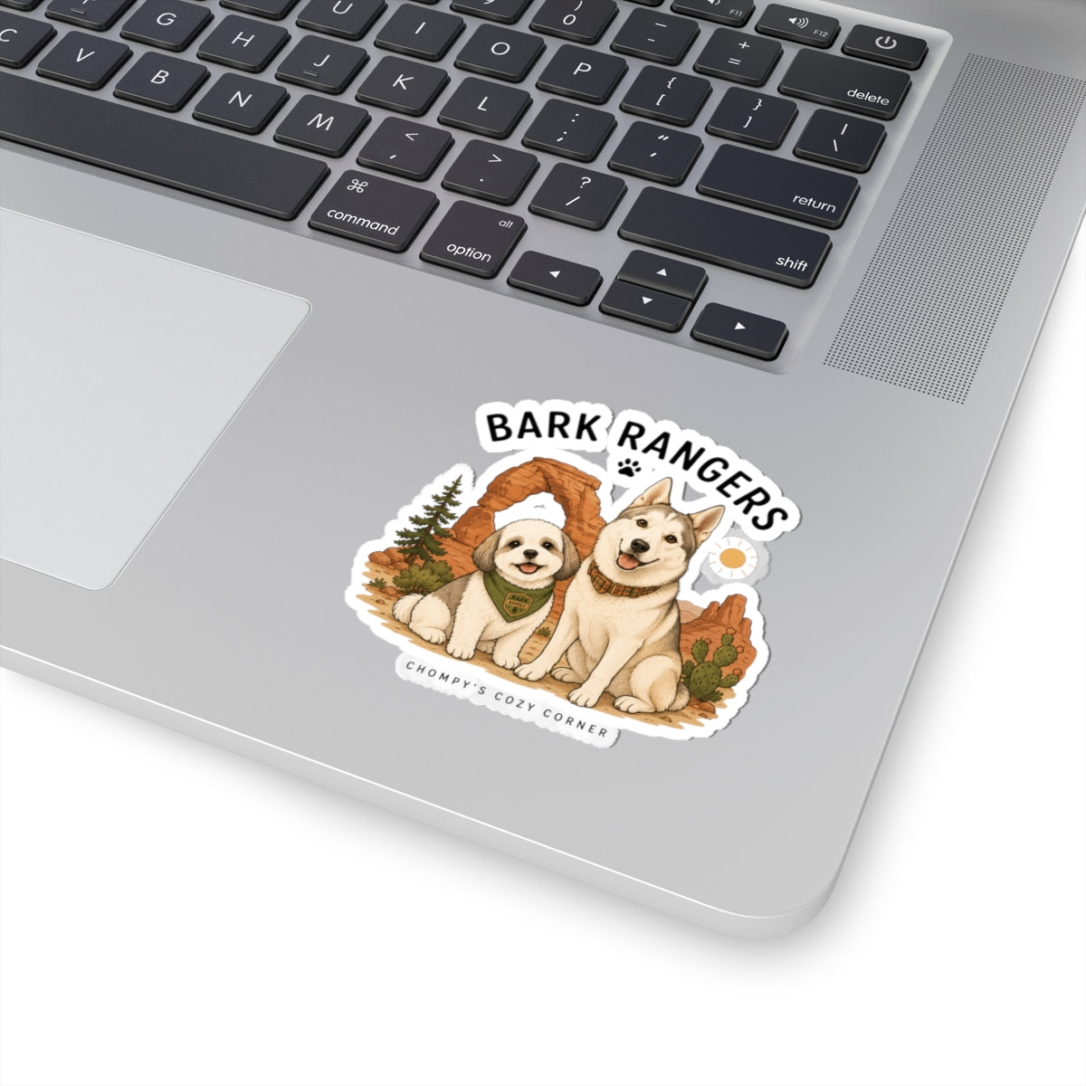 Bark Rangers Dog Sticker — Cute Adventure Pup Kiss-Cut Decal