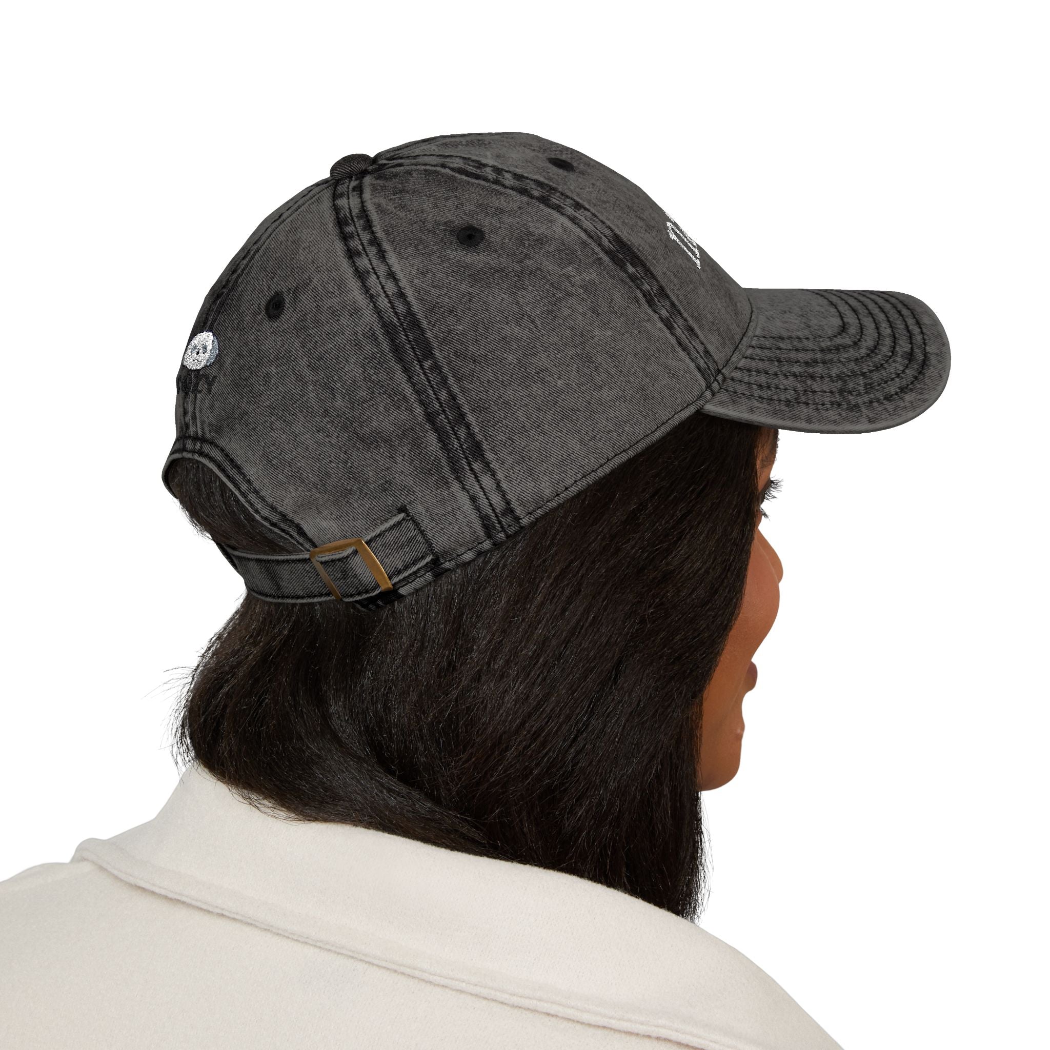 Vintage Embroidered Yoga Hat — "Namaste" Front with Cozy Shih-Poo Logo Back