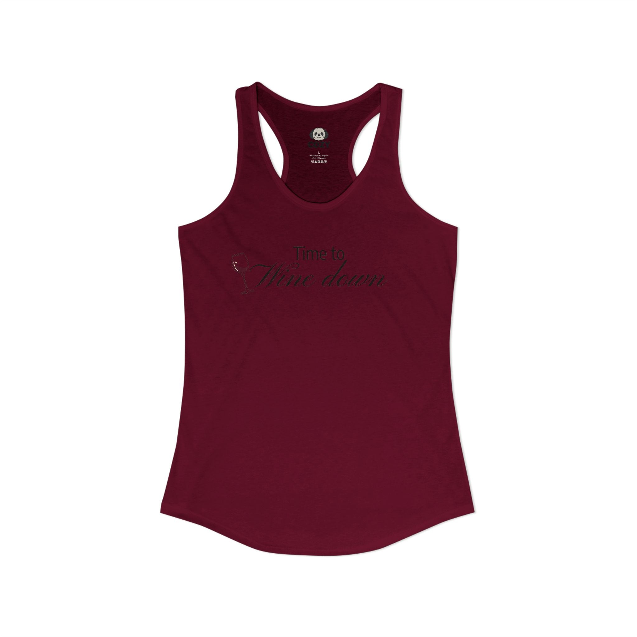 Time to Wine Down Racerback Tank — Yoga Wine Glass Tank Top for Women