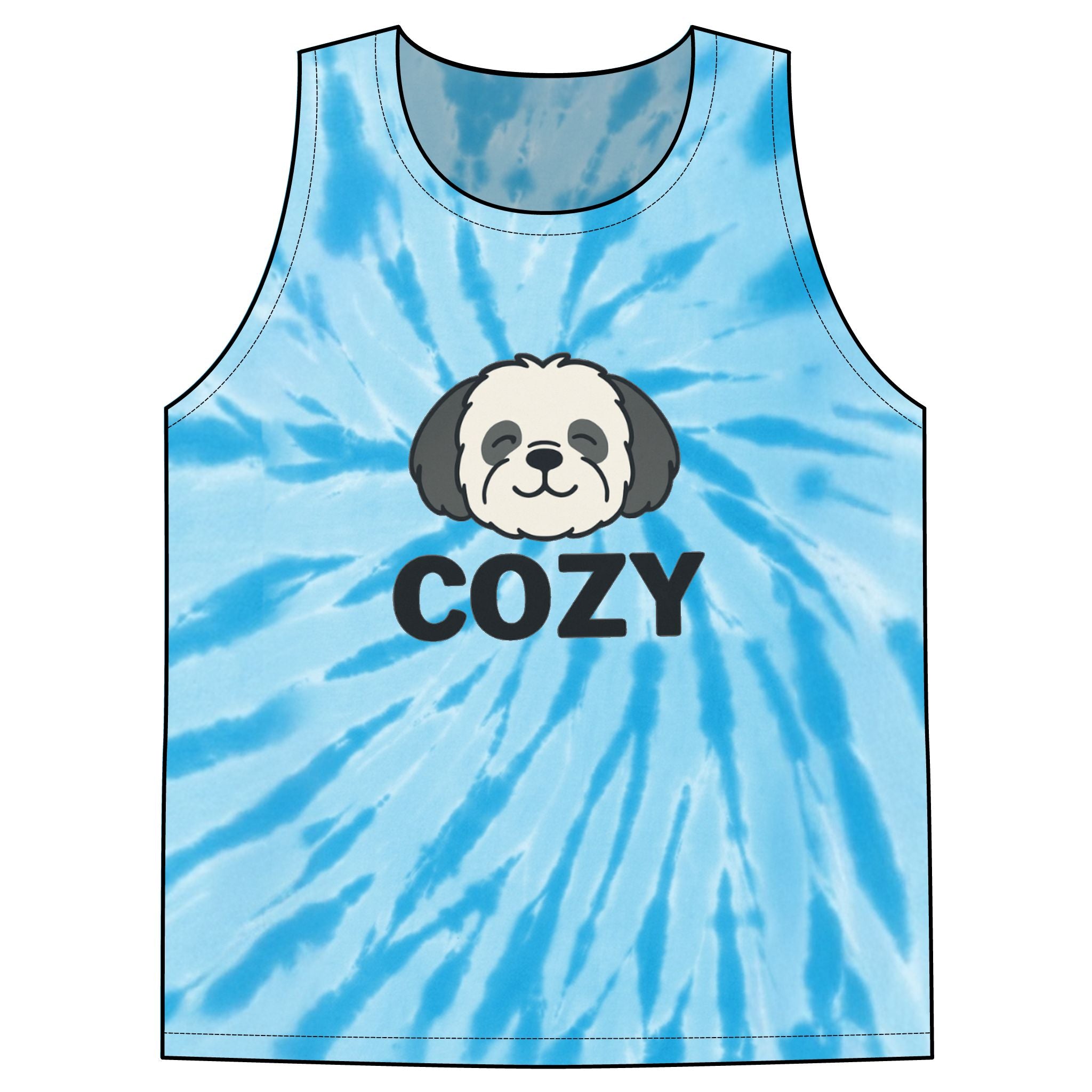 Cozy Shihpoo Tie-Dye Tank Top