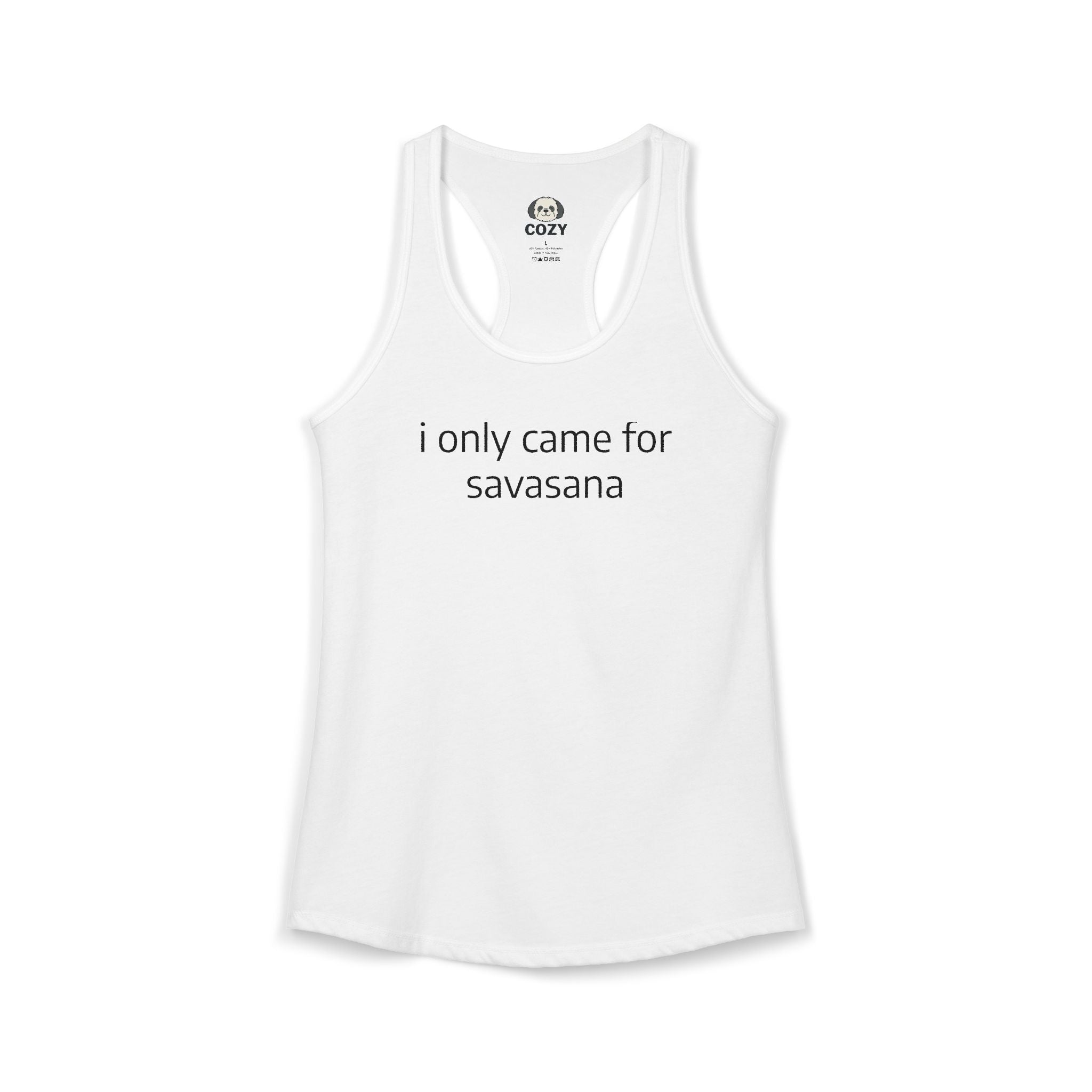 “I Only Came for Savasana” Women's Racerback Tank — Yoga Tank Top for Yogis