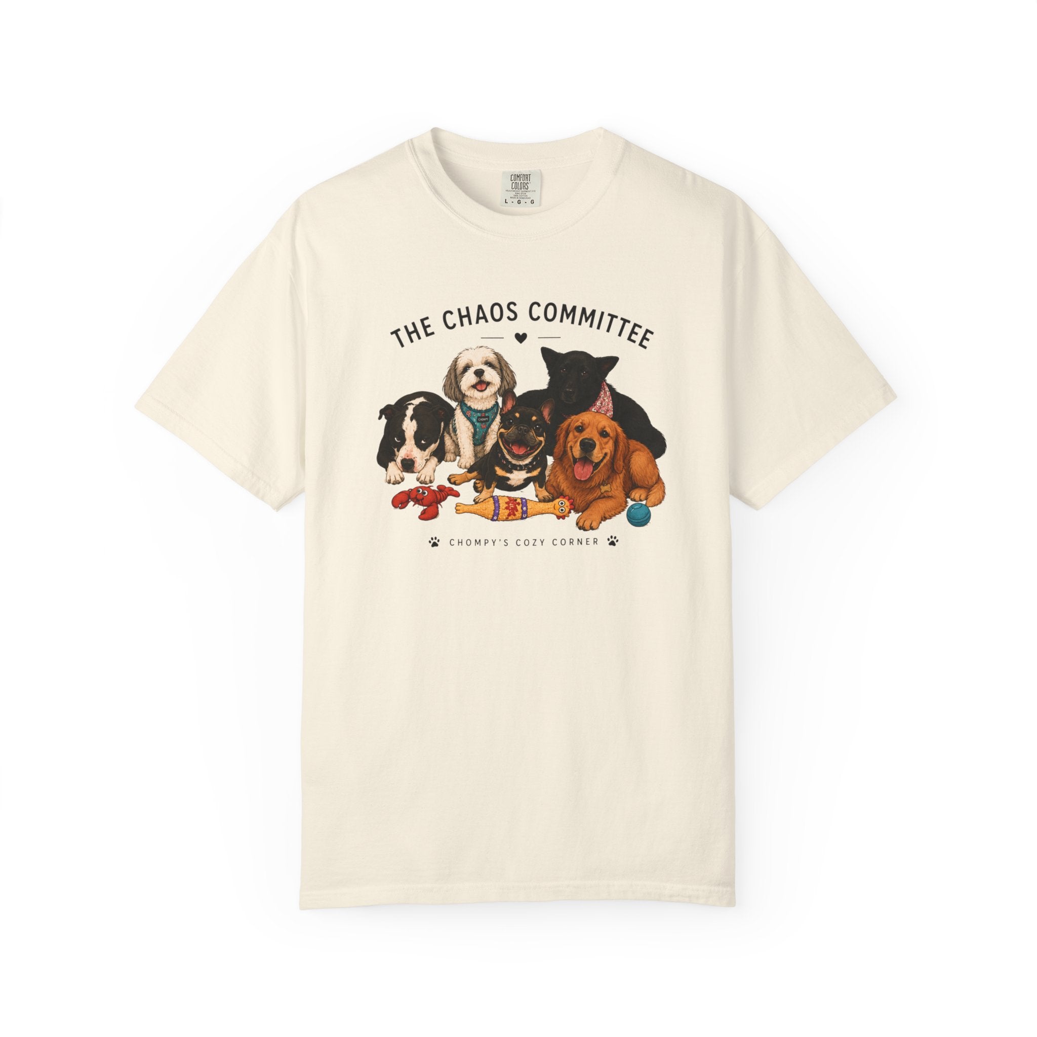 Chompy & Furriends ft. Fenlons: The Chaos Committee T-Shirt — Cute Pack of Dogs Graphic Tee