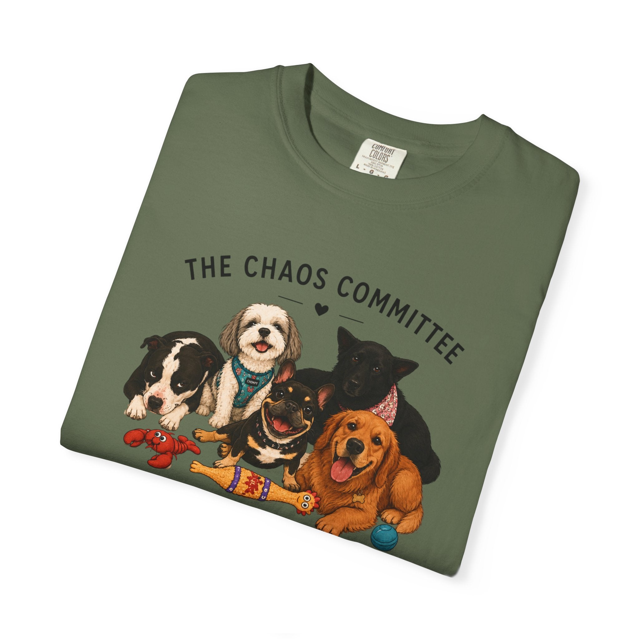 Chompy & Furriends ft. Fenlons: The Chaos Committee T-Shirt — Cute Pack of Dogs Graphic Tee