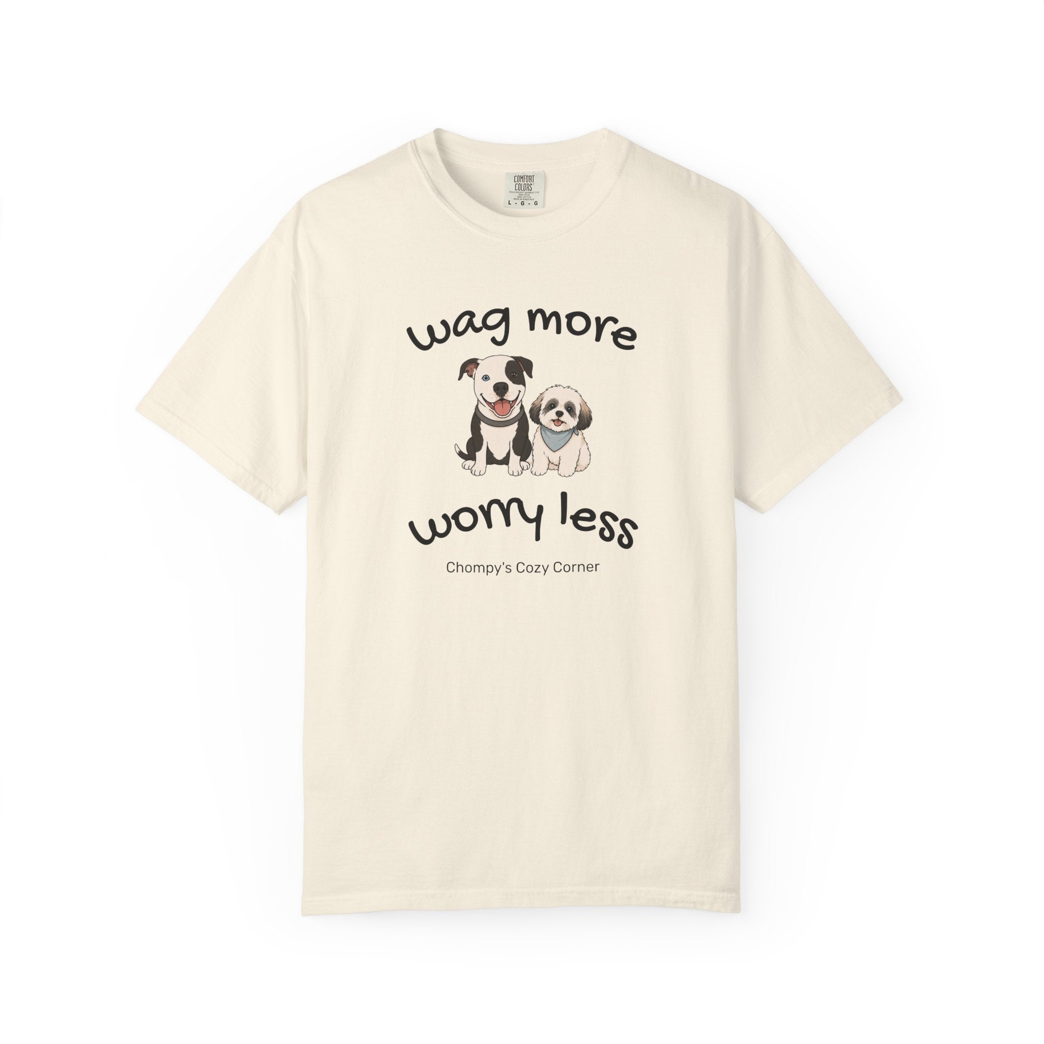 Wag More Worry Less Dog Graphic T-Shirt
