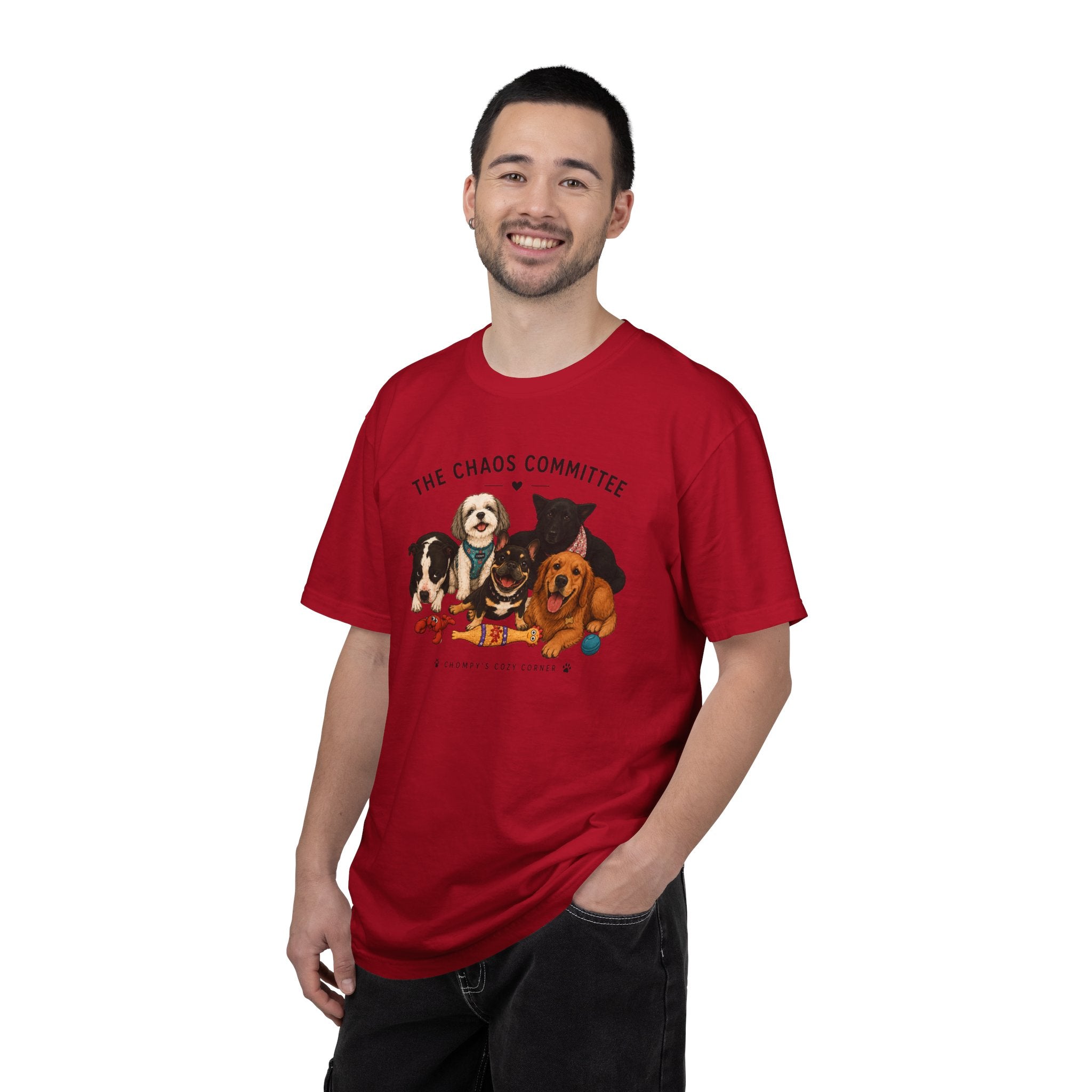 Chompy & Furriends ft. Fenlons: The Chaos Committee T-Shirt — Cute Pack of Dogs Graphic Tee