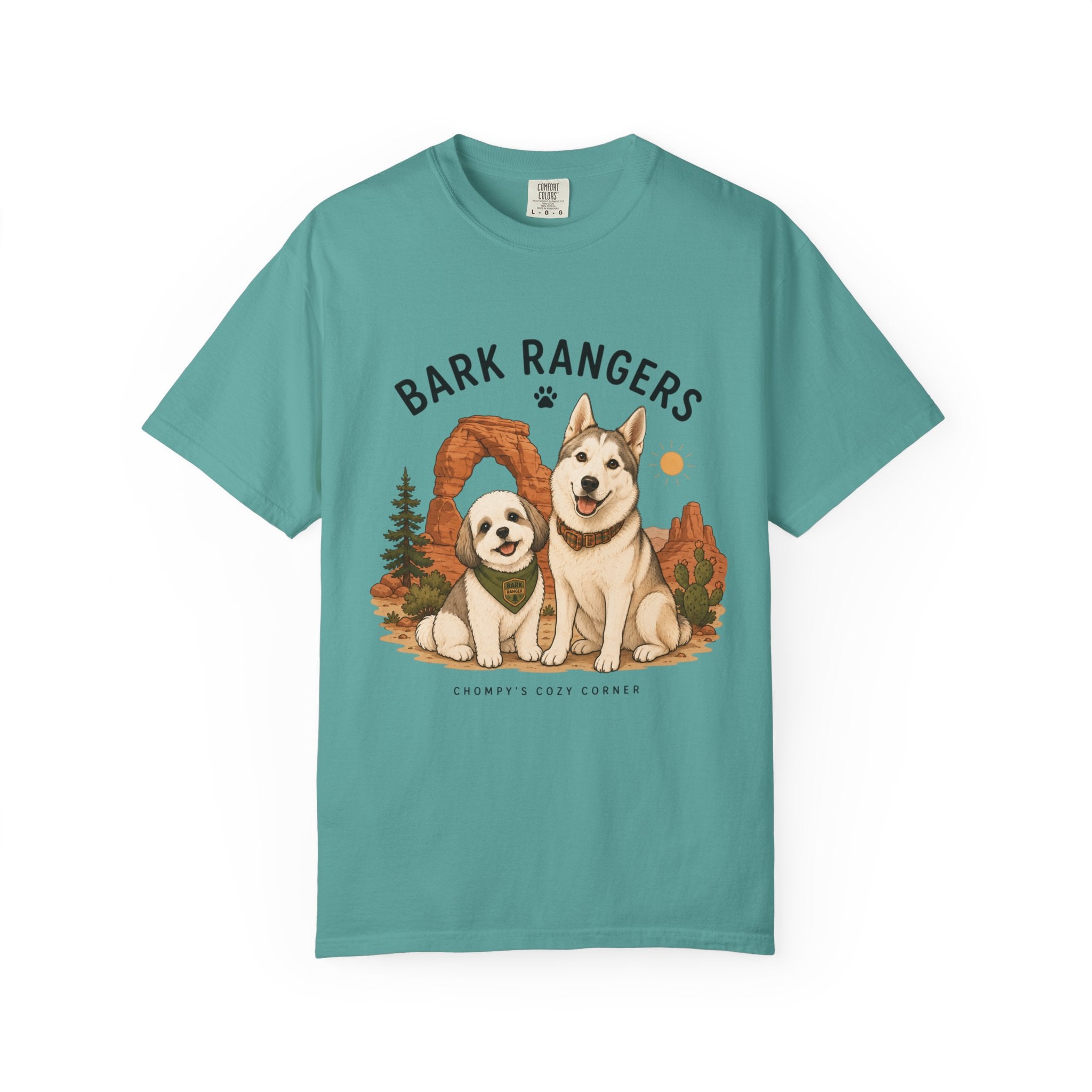 Chompy and Furriends ft. Boba: Bark Rangers T-Shirt — Cute Adventure Dog Graphic Tee