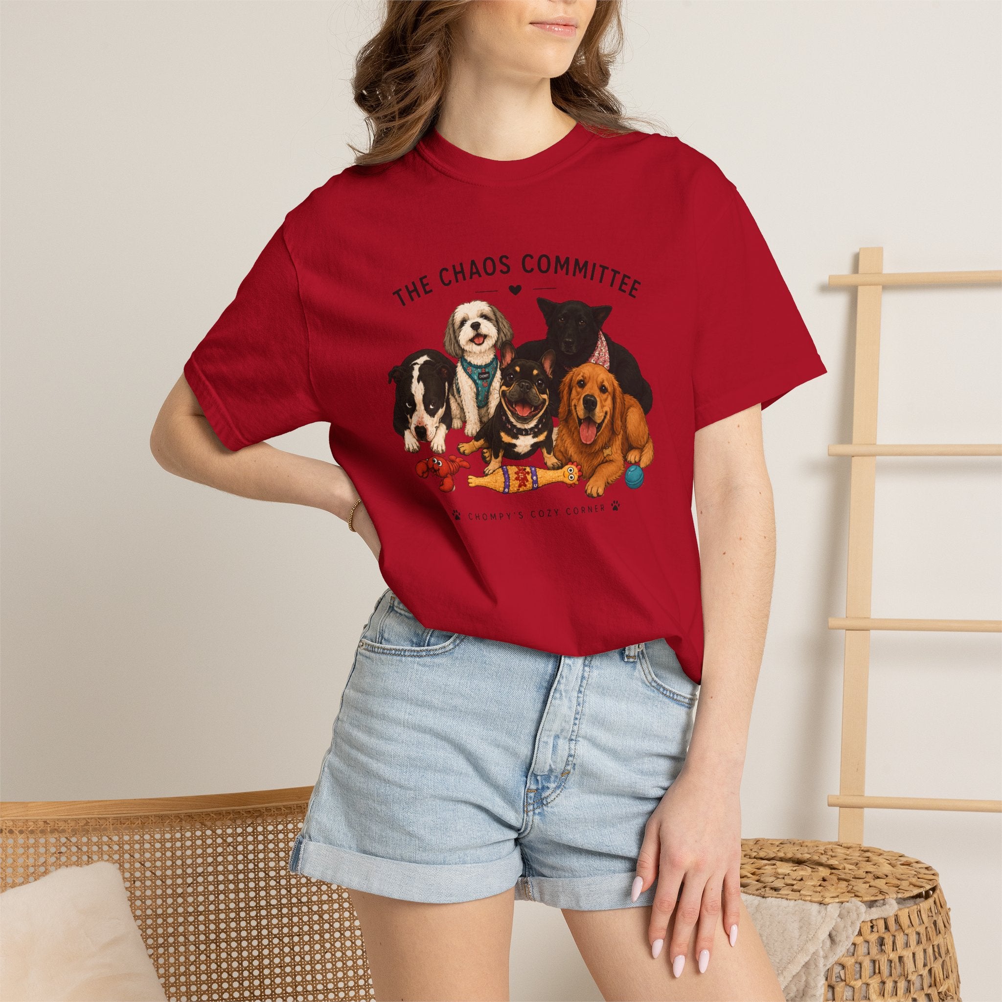 Chompy & Furriends ft. Fenlons: The Chaos Committee T-Shirt — Cute Pack of Dogs Graphic Tee