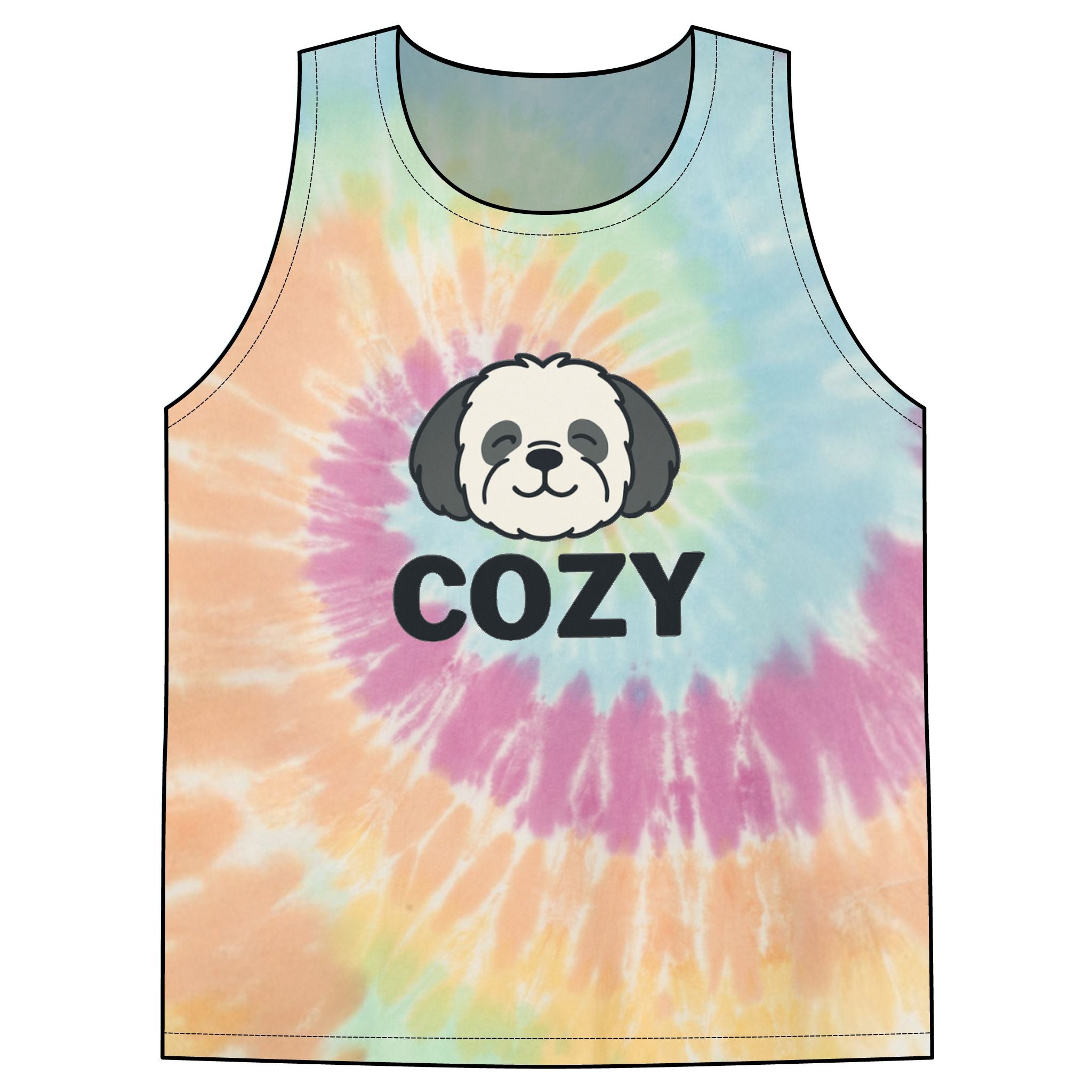 Cozy Shihpoo Tie-Dye Tank Top
