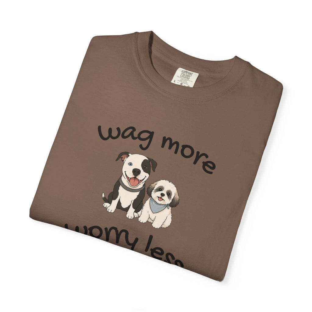 Wag More Worry Less Dog Graphic T-Shirt