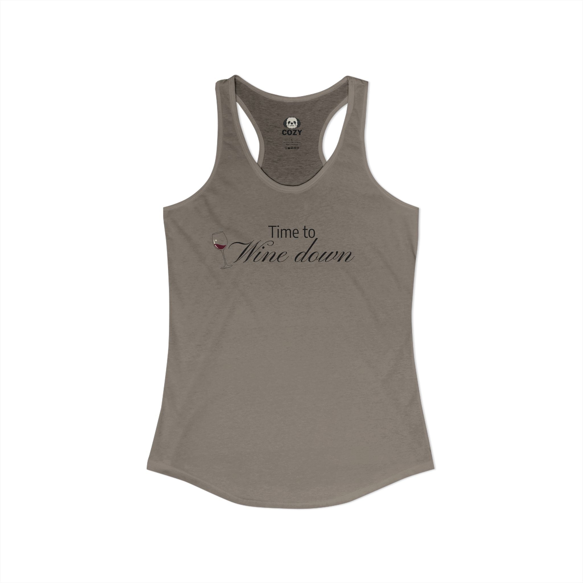 Time to Wine Down Racerback Tank — Yoga Wine Glass Tank Top for Women